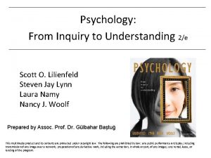 Psychology From Inquiry to Understanding 2e Scott O