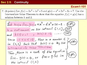 Sec 2 5 Continuity Exam 1 101 Sec