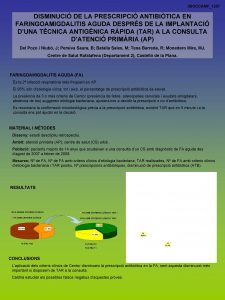 IISOCCAMF1257 DISMINUCI DE LA PRESCRIPCI ANTIBITICA EN FARINGOAMIGDALITIS