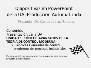 Diapositivas en Power Point de la UA Produccin