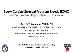 Every Cardiac Surgical Program Needs ECMO Program Structure