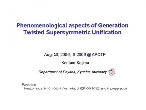 Phenomenological aspects of Generation Twisted Supersymmetric Unification Aug