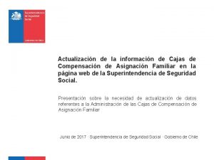 Actualizacin de la informacin de Cajas de Compensacin