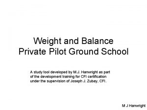 Weight and Balance Private Pilot Ground School A