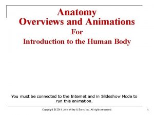 Anatomy Overviews and Animations For Introduction to the