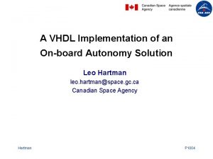 A VHDL Implementation of an Onboard Autonomy Solution