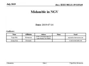 July 2019 doc IEEE 802 11 191151 r