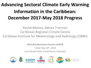 Advancing Sectoral Climate Early Warning Information in the