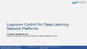 Lyapunov Control for Deep Learning Network Platforms Professor