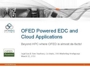 OFED Powered EDC and Cloud Applications Beyond HPC