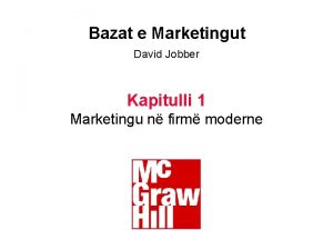 Bazat e Marketingut David Jobber Kapitulli 1 Marketingu