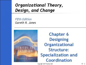 Organizational Theory Design and Change Fifth Edition Gareth