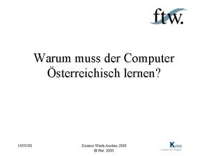 Warum muss der Computer sterreichisch lernen 190500 Science