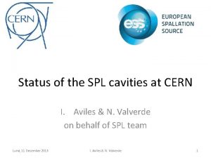 Status of the SPL cavities at CERN I