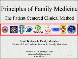 Principles of Family Medicine The Patient Centered Clinical
