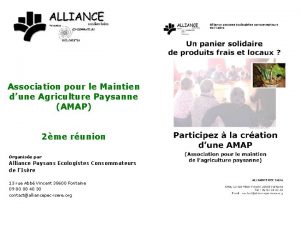 Association pour le Maintien dune Agriculture Paysanne AMAP