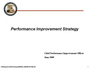 Chief improvement officer