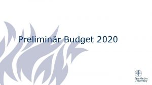 Preliminr Budget 2020 Bilaga 1 2 UGA Takbelopp