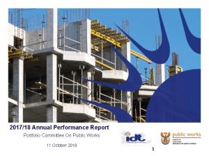 201718 Annual Performance Report Portfolio Committee On Public