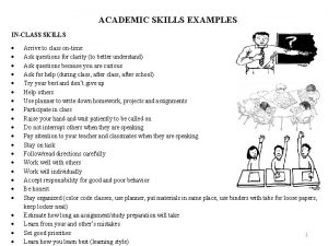 Academic ability examples