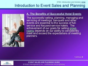 8700 Introduction and General 8702 Introduction to Event