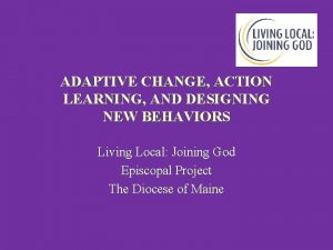 ADAPTIVE CHANGE ACTION LEARNING AND DESIGNING NEW BEHAVIORS