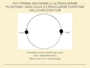 PUT PREMA ANYONIMA U ULTRAHLADNIM PLINOVIMA ANALOGIJA S