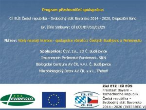 Program peshranin spoluprce Cl ES esk republika Svobodn