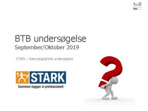 BTB undersgelse SeptemberOktober 2019 STARK Bredygtigheds undersgelse MANAGEMENT