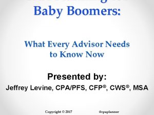 IRA Planning for Baby Boomers What Every Advisor