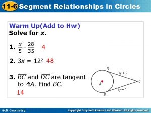 11 6 Segment Relationships in Circles Warm UpAdd