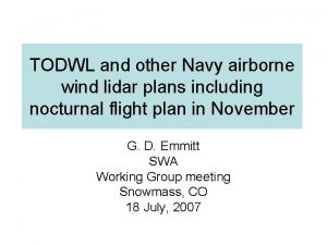 TODWL and other Navy airborne wind lidar plans
