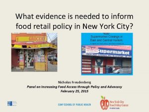 What evidence is needed to inform food retail