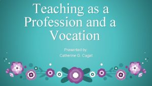 Teaching as a vocation