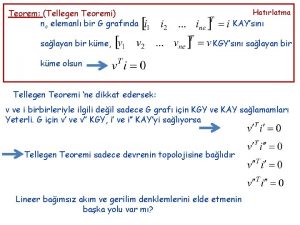 Tellegen teoremi nedir