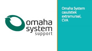 Omaha System casustiek extramuraal CVA Mevrouw Ramautar geboren
