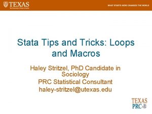 Stata tips and tricks