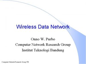 Wireless Data Network Onno W Purbo Computer Network