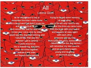 Poem sister by leona gom