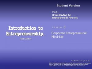 Part I Understanding the Entrepreneurial MindSet Introduction to