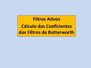 Coeficientes de butterworth