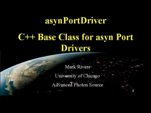 asyn Port Driver C Base Class for asyn