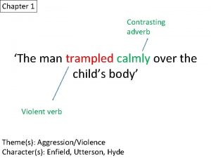 Chapter 1 Contrasting adverb The man trampled calmly