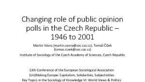 Changing role of public opinion polls in the