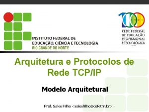 Arquitetura e Protocolos de Rede TCPIP Modelo Arquitetural