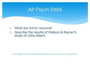 Mirror neurons ap psych