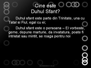 Cine este Duhul Sfant Duhul sfant este parte