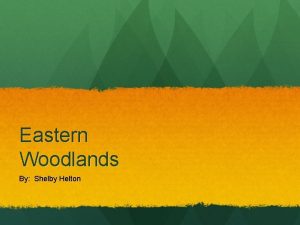 Eastern Woodlands By Shelby Helton REGION The Eastern