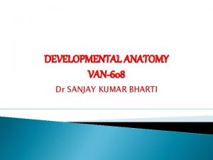 DEVELOPMENTAL ANATOMY VAN608 Dr SANJAY KUMAR BHARTI GAMETOGENESIS