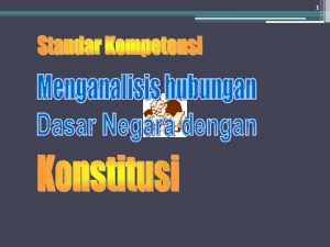 1 Mendiskripsikan hubungan dasar negara dengan Konstitusi Menganalisis